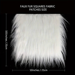 Faux Fur Square Fabric Plush Scarf Patch DIY Fabric 9.8in