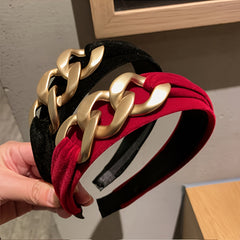 Baroque Wide Padded Headband Vintage Elastic Hairband