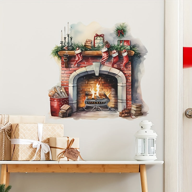 2pcs Christmas Wall Sticker Holiday Graphics Self Adhesive PVC Window Decal