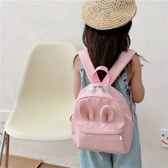 Girls Boys Pink Nylon Backpack Ear Kindergarten School Bag Travel Backpack