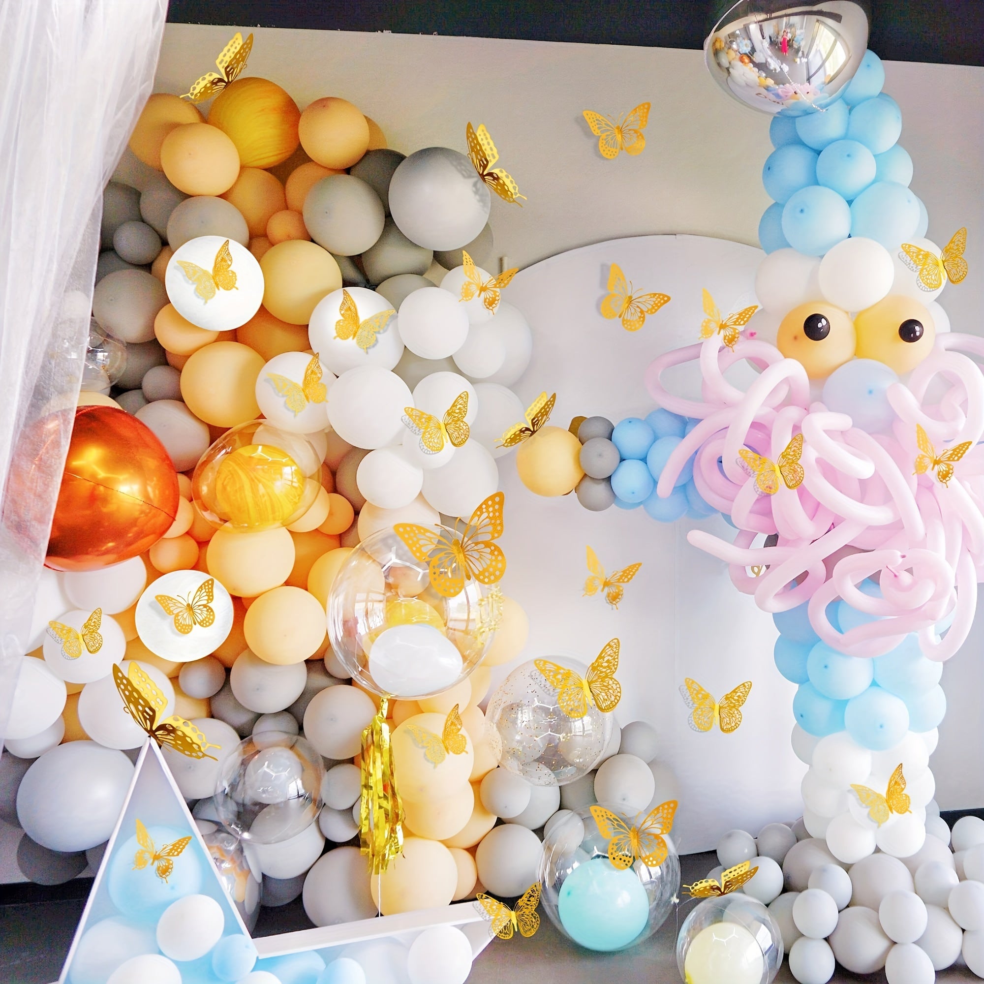 48pcs 3D Butterfly Wall Decor for Birthday Party Cake Decorations
