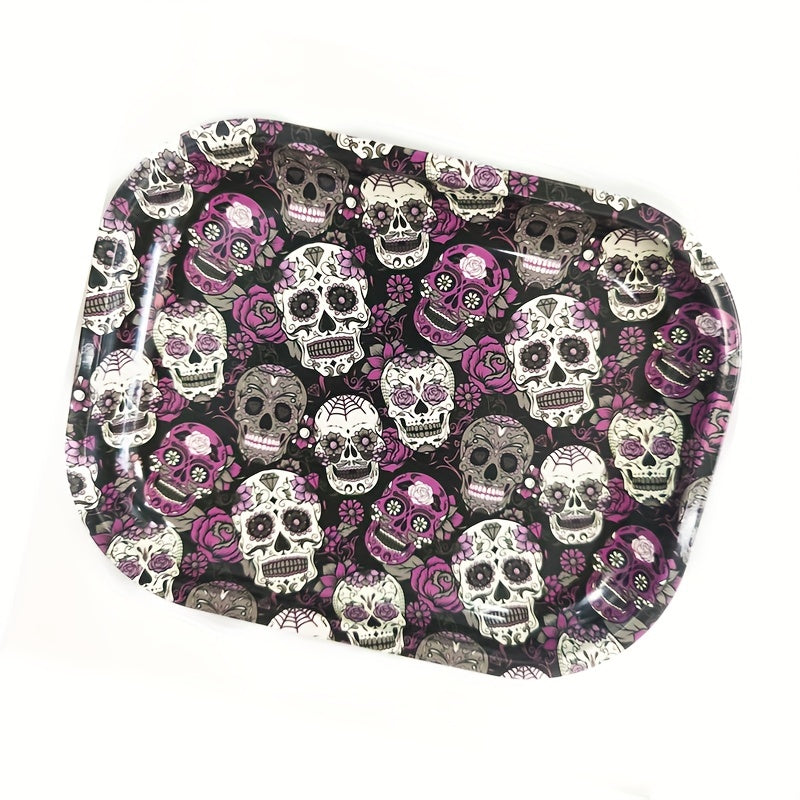 Halloween Skull Rolling Tray Metal Cartoon Washable Fruit Plate