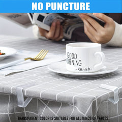 6 PCS Clear Plastic Tablecloth Clips for Party Table Cloth Holder