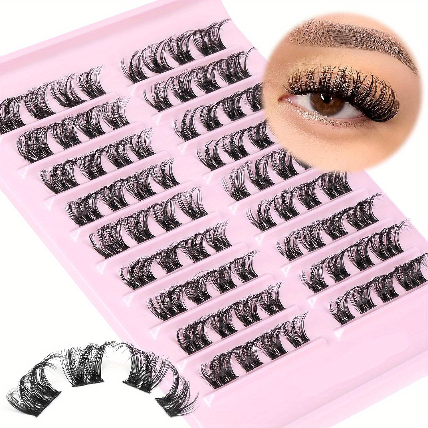 DIY Cluster False Eyelashes Natural 3D Style Lashes Extension