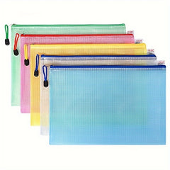 10pcs Zipper File Bag A4 Size Sorting Storage