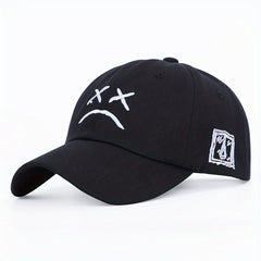 Crying Face Embroidery Baseball Cap Hip Hop Unisex Couple Sun Hats Adjustable