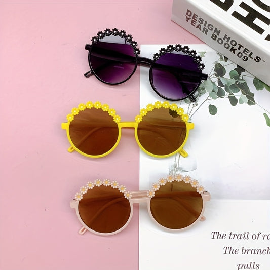 Girl's Round Frame Baby Sunglasses UV Glasses