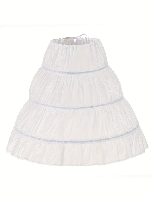 Girls 3-Hoop Petticoat Full Slip Skirt for Flower Girl