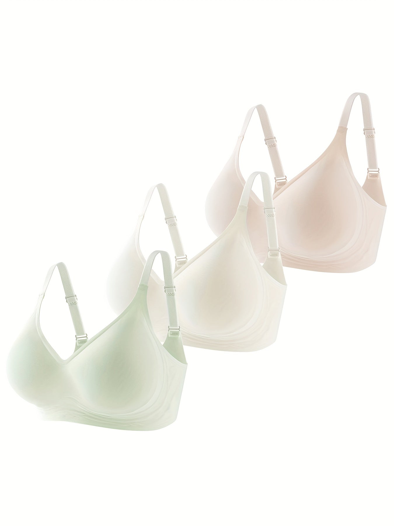 3pcs Seamless Wireless Bras Comfy & Breathable Everyday Bra Women's Lingerie
