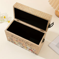 Bamboo Woven Pattern Wooden Storage Box PU Container