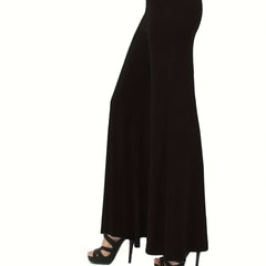  Wide Leg Casual Pants Elastic Medium Stretch