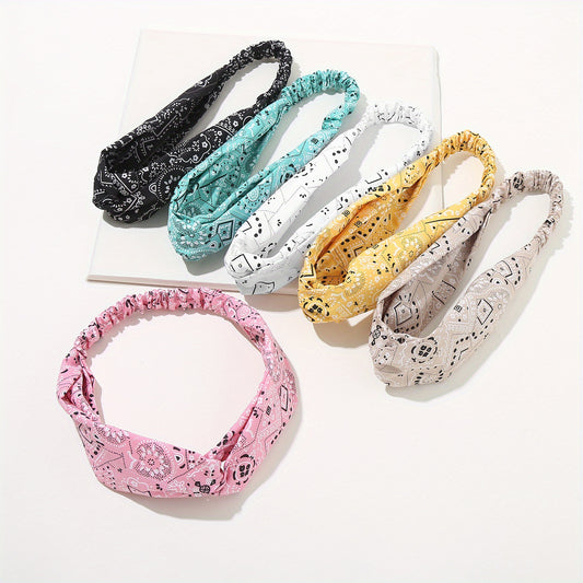 6PCS Boho Style Head Band Cross Knotted Hair Tie Headband Hair Accessories