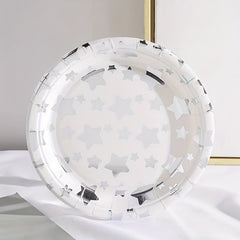 10pcs Modernist Striped Disposable Dinner Plate For Party