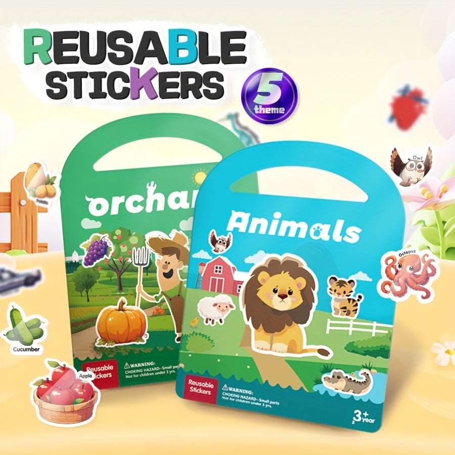 Kids Quiet Bubble Sticker Book - Animal & Transportation Themes