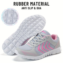 Women's Breathable Athletic Running Sneakers Lace Up Comfort Shoes