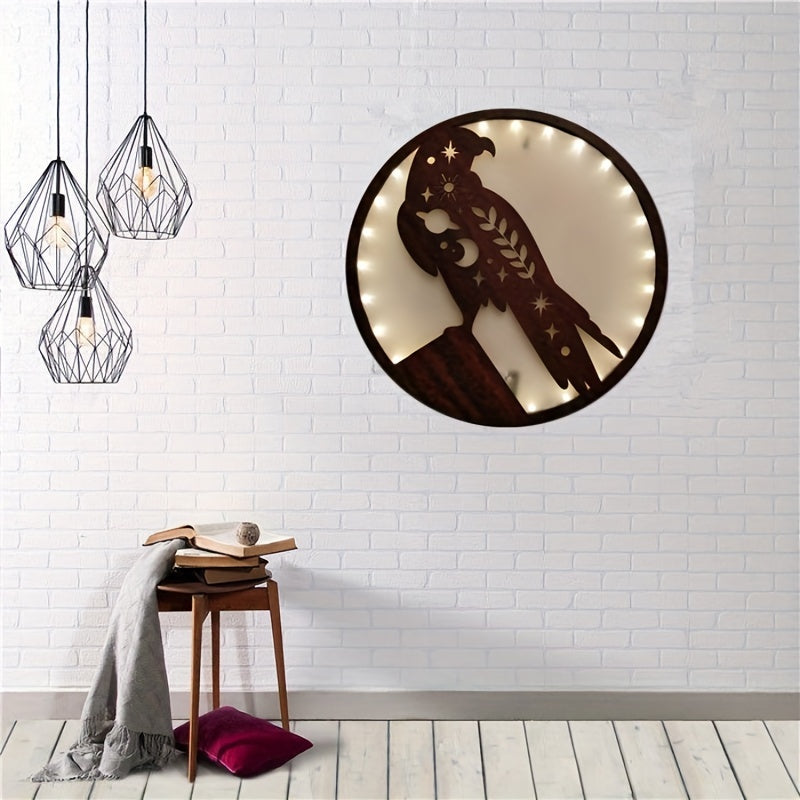 LED Parrot Wooden Hanging Lamp Home Decoration