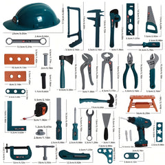 Kids' Simulation Tool Set with Toy Drill Bit and Storage Box