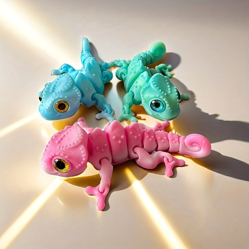 3D Printed Chameleon Jointed Model Gradient Perfect Gift for Christmas