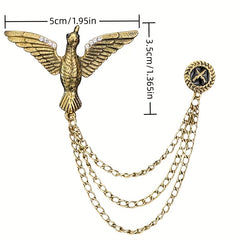 Eagle Brooch Men's Chain Suit Accessories Corsage Pin