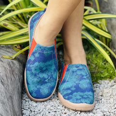 Women's Colorblock Canvas Slip-On Shoes Round Toe Flat Comfy Shoes
