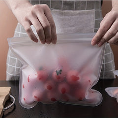 Leakproof Silicone Food Storage Bag Reusable Zip Sealing Bag