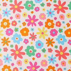 Cartoon Flower Print Bandana Silk Scarf Headband Face Covering