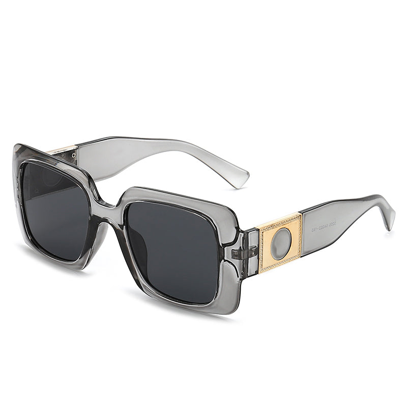 Large Frame Rectangular Sunglasses Vintage Stylish Sun Shade Eyeglasses