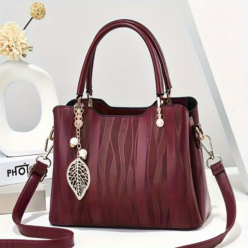 Fashionable Women's Tote Bag Large Capacity PU Shoulder Purse