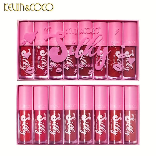 KEVIN&COCO 8-Piece Lip Gloss Box Velvet Mist Gloss Lip Glaze