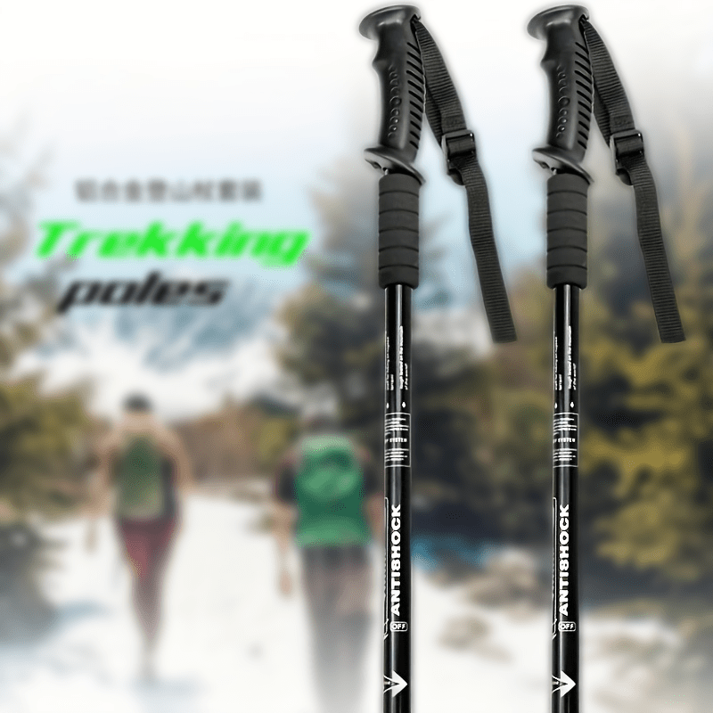 Adjustable Height Trekking Pole Rubber Tip Camping Hiking