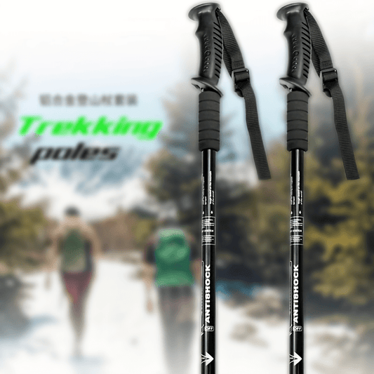 Adjustable Height Trekking Pole Rubber Tip Camping Hiking