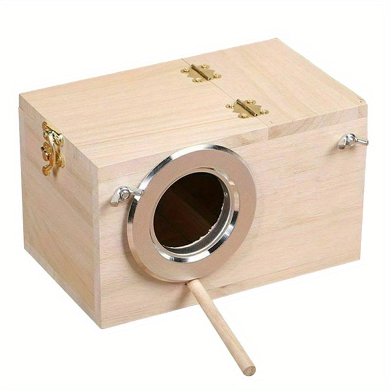 Wooden Bird Parakeet Nest House for Budgie Cockatiel Breeding