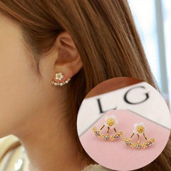 Fan Shaped Back Hanging Earrings