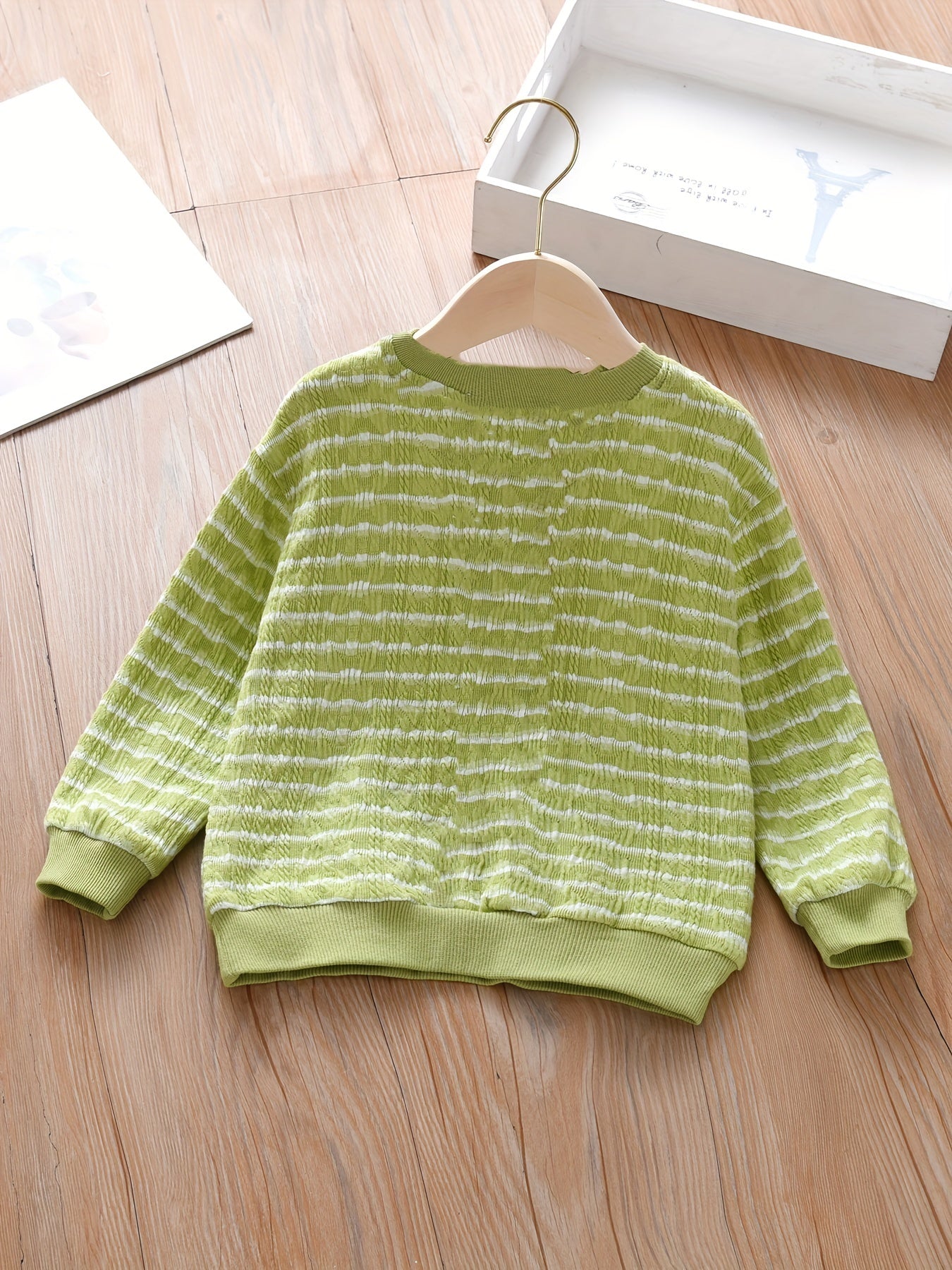 Girls' Lace Bow Front Crew Neck Pullover Sweatshirt Top