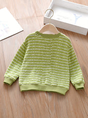 Girls' Lace Bow Front Crew Neck Pullover Sweatshirt Top