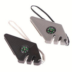 Mini Sharpener with Compass for Outdoor Camping