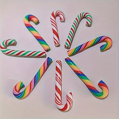 8pcs Christmas Candy Canes Rainbow Candy Decoration Supplies