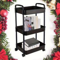 Portable 3-Layer Storage Cart for Office and School Supplies