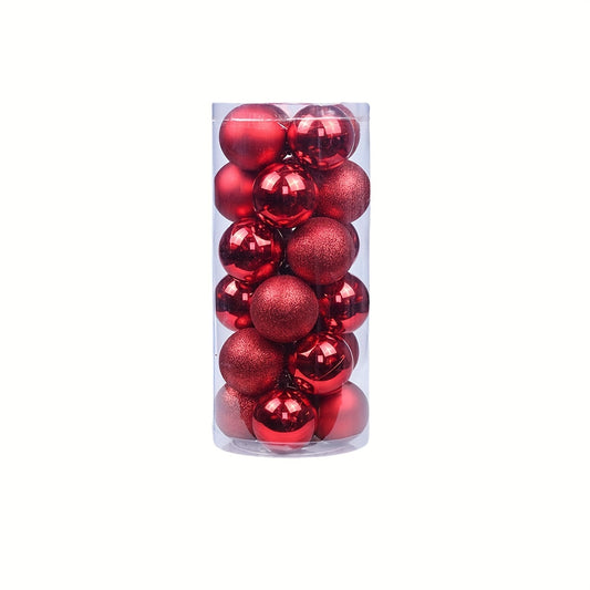 24 Pack Christmas Ornaments Set Plastic and Electroplated Balls Holiday Decor