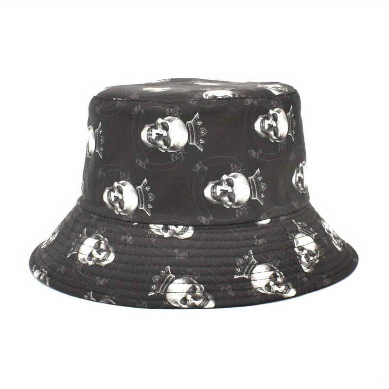 Skull Ghost Print Bucket Hat Halloween Cartoon Sunscreen Basin Hats
