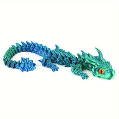 Jointed Dragon Figurine with Large Eyes and Dual Horn Fidget Toy