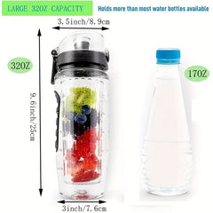 1L Sports Water Bottle with Fruit Infuser Easy to Clean