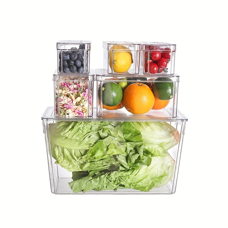 6pcs Refrigerator Storage Box Transparent Food Fresh keeping Box
