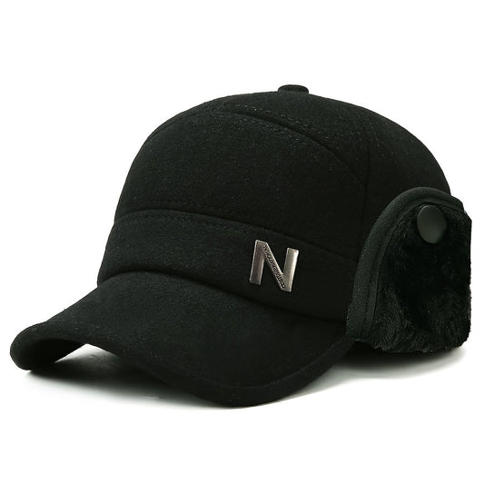 Winter Warm Cap With Earflap For Men Outdoor Velvet Thickened Hat
