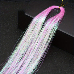 Sparkling Laser Hair Tinsel Extensions for Parties