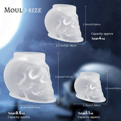 3pcs Skull Resin Mold Set for Epoxy Resin & Wax Craft