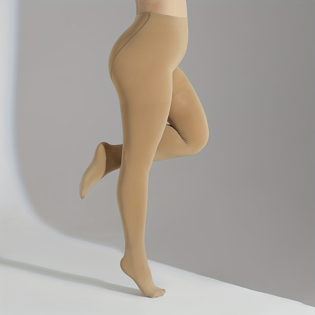  Solid High Rise Opaque Footed Tights