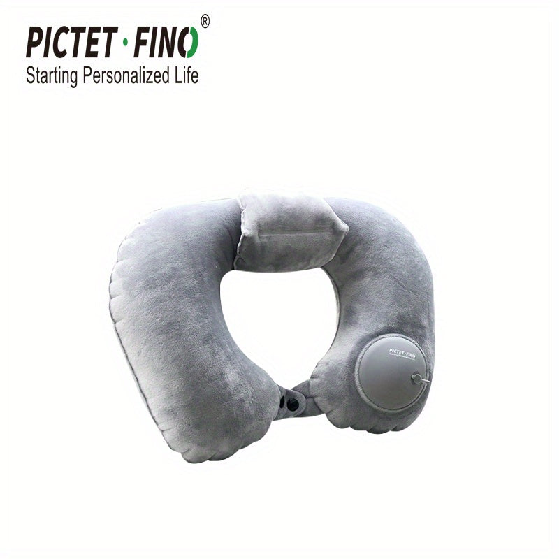 Inflatable Travel Pillow Portable Hand Push Suitable Airplane Train Car Office