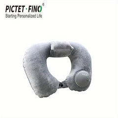 Inflatable Travel Pillow Portable Hand Push Suitable Airplane Train Car Office