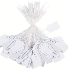200 Pcs Tag Markup Tags Gift Tags With Rope Blank Paper Tag Label 3.51 X 2.21 Cm